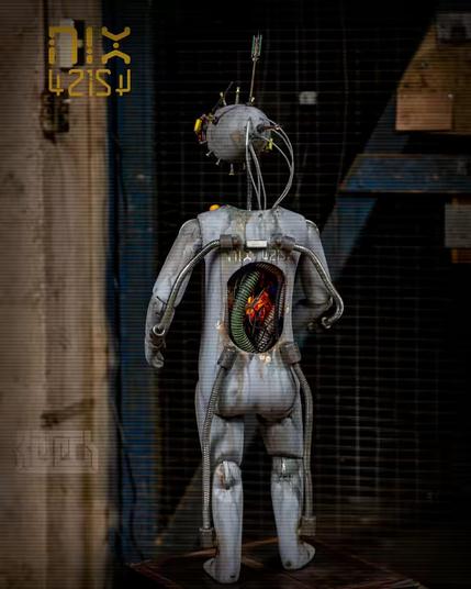 Rear image of a small childlike shaped android.