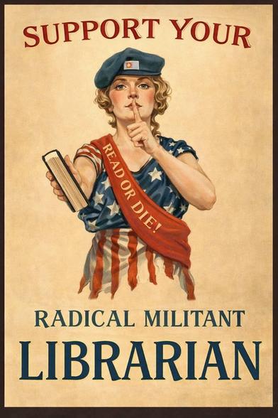 Support your radical militant librarian.
Read or die.