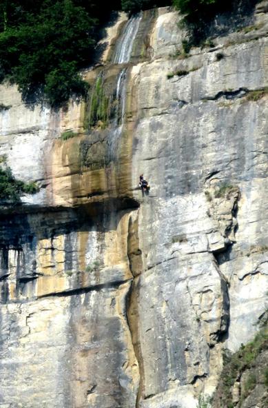 It wasn't until I got home and looked through the photos I took on the hike that I didn't notice the presence of a Climber, unintentionally taken, during the climb up the rock face of the "Salt del Sallent" Waterfall.