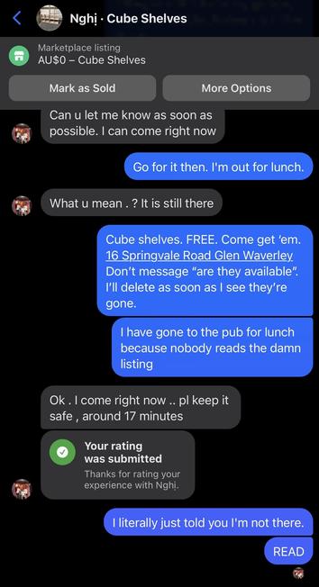 A conversation with a fucking moron. You don’t need to know.