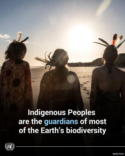 Indigenous Peoples are the guardians of most of the Earth's biodiversity.