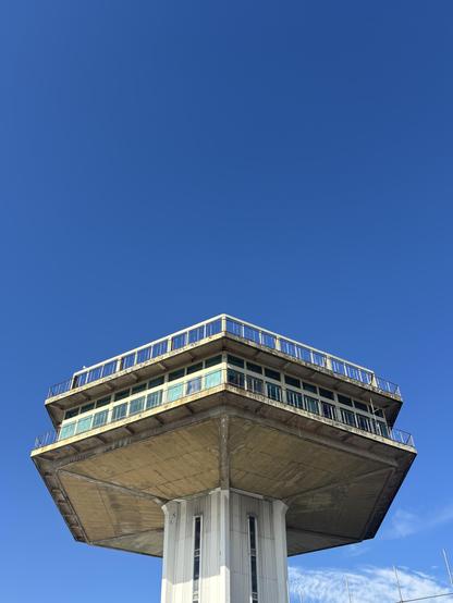 The brutalist hexagonal tower at Lancaster (Forton) Services on the M6.