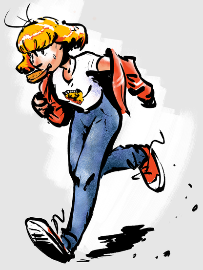 sketches of pauline, car mechanic character
