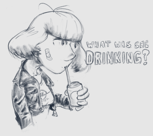sketches of pauline, car mechanic character
