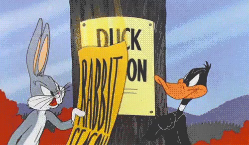 image/gif

Bugs v Daffy

Rabbit season v Duck season

🏆