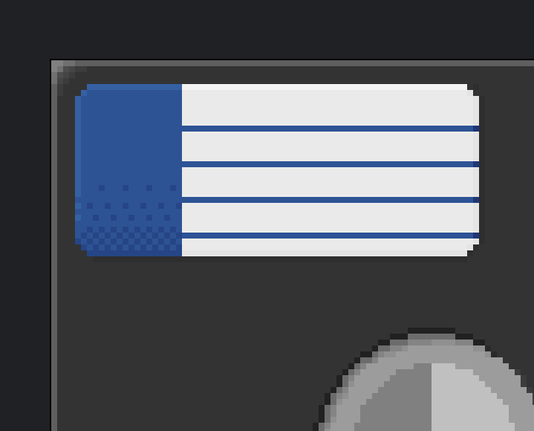 some subtle shading applied to the floppy disk label with stippling